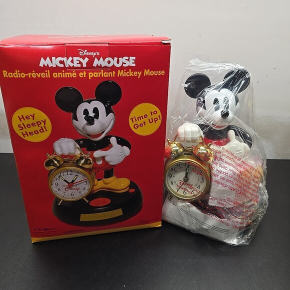 NEW IN THE ORIGINAL BOX Disney Mickey Mouse Animated Talking Alarm Clock - Picture 1 of 10